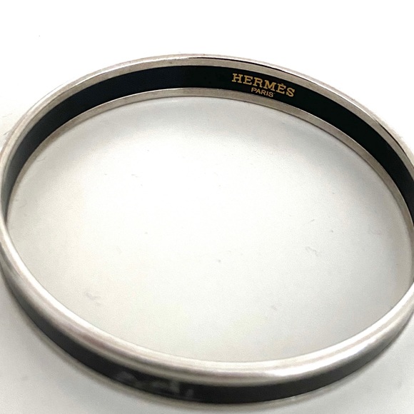 Hermes Black Enamel Caleche Horse Carriage Bangle - Picture 6 of 7